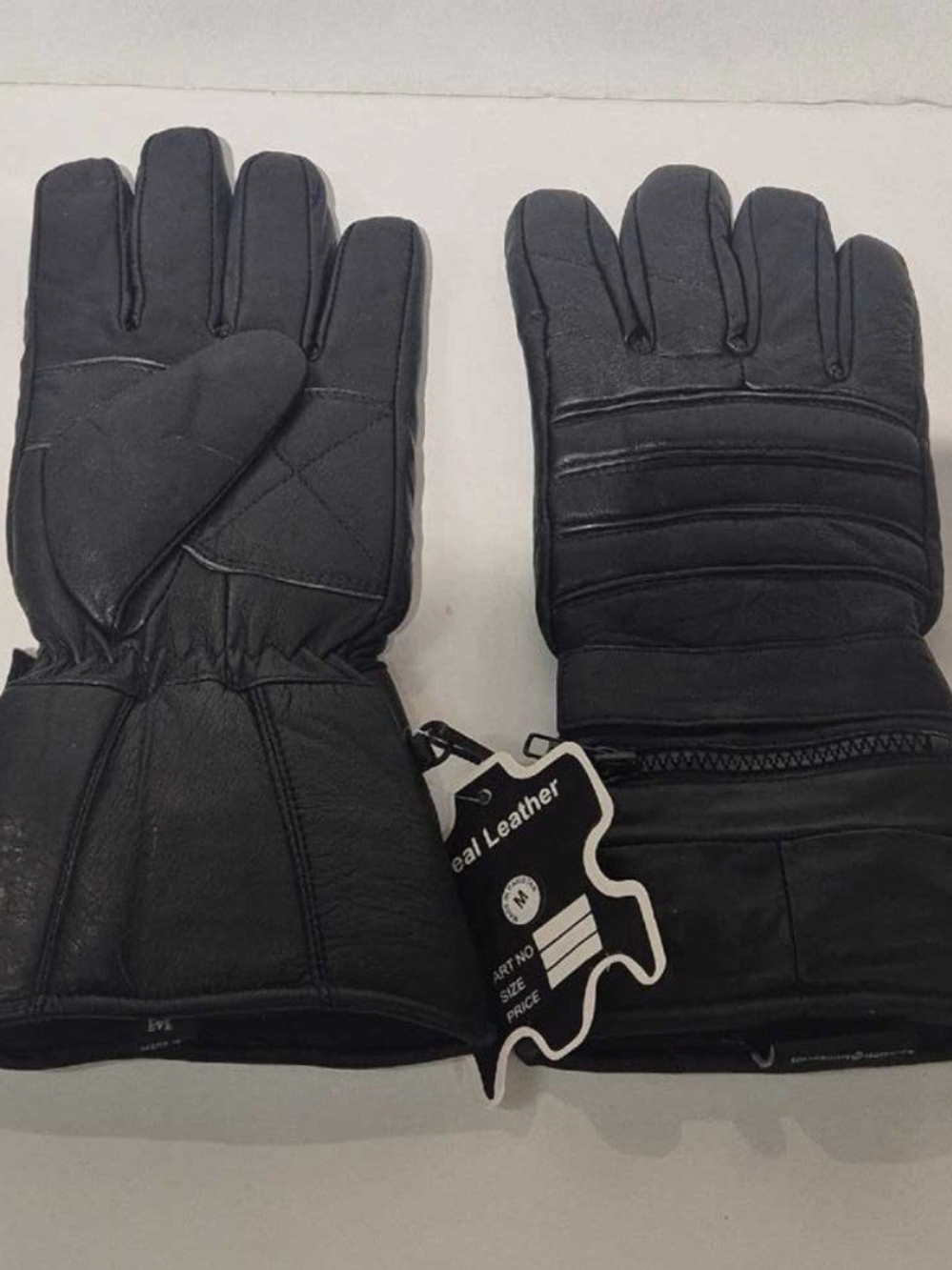 Black Leather Gloves Medium (K19)